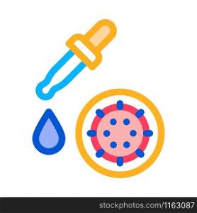 Pipette Microbe Icon Vector. Outline Pipette Microbe Sign. Isolated Contour Symbol Illustration. Pipette Microbe Icon Vector Outline Illustration