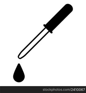 Pipette with a drop of liquid, dosing, vector concept of dripping, dosing with drops