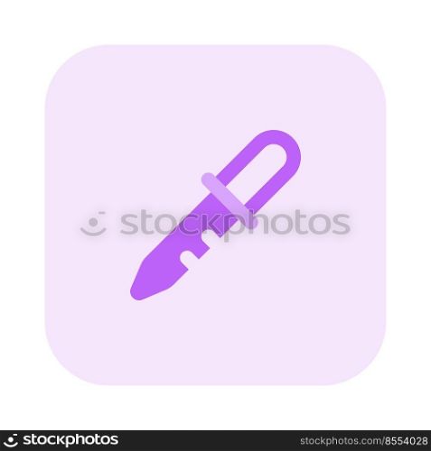 Pipette with measuring scale isolated on a white background