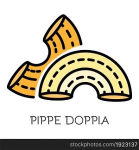 Pippe doppia icon. Outline pippe doppia vector icon color flat isolated on white. Pippe doppia icon color outline vector