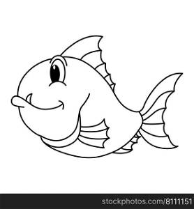 Piranha fish cartoon coloring page Royalty Free Vector Image
