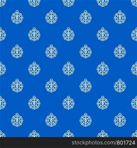 Pirate amulet pattern repeat seamless in blue color for any design. Vector geometric illustration. Pirate amulet pattern seamless blue