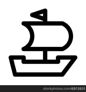 pirate boat icon on isolated background, icon on isolated background