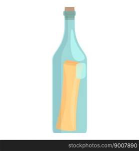 Pirate bottle icon cartoon vector. Sea glass. Scroll note. Pirate bottle icon cartoon vector. Sea glass