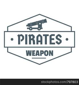 Pirate cannon logo. Simple illustration of pirate cannon vector logo for web. Pirate cannon logo, simple gray style
