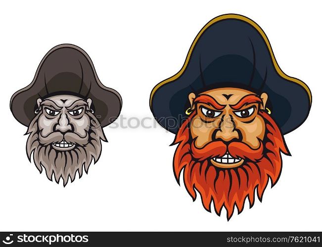 Pirate captain in hat for mascot design