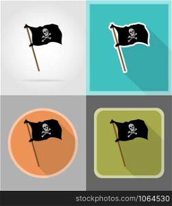 pirate flag flat icons vector illustration isolated on background