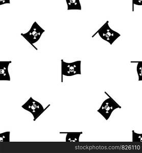 Pirate flag pattern repeat seamless in black color for any design. Vector geometric illustration. Pirate flag pattern seamless black