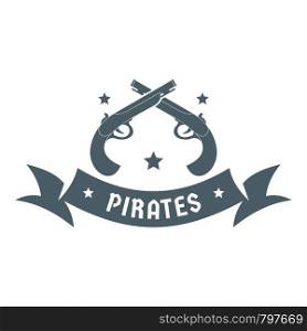 Pirate gun logo. Simple illustration of pirate gun vector logo for web. Pirate gun logo, simple gray style