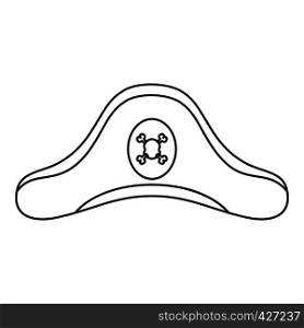 Pirate hat icon. Outline illustration of pirate hat vector icon for web. Pirate hat icon, outline style