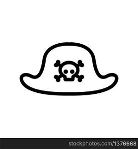 pirate hat icon vector. pirate hat sign. isolated contour symbol illustration. pirate hat icon vector outline illustration