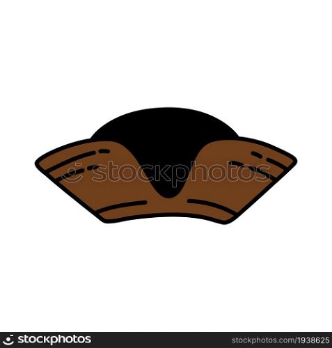 Pirate hat sketch. Doodle hand drawn illustration. Vector icon