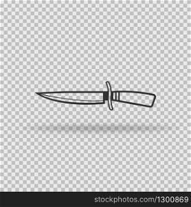 Pirate knife in flat desing on transparent background. Vector EPS 10