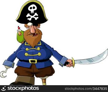 Pirate on a white background, vector illustration