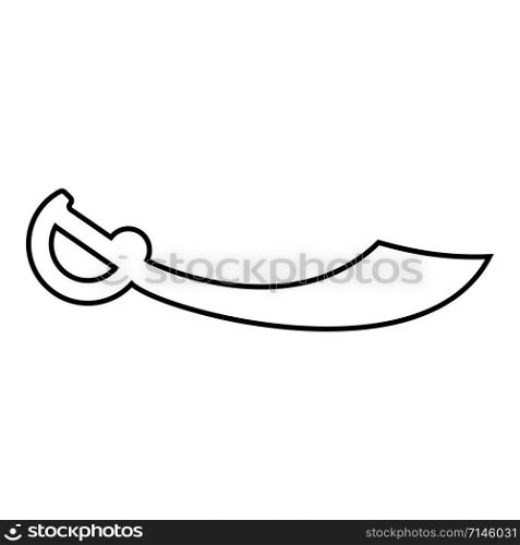 Pirate saber Cutlass icon outline black color vector illustration flat style simple image