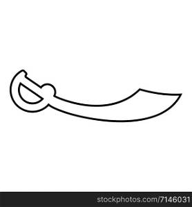 Pirate saber Cutlass icon outline black color vector illustration flat style simple image