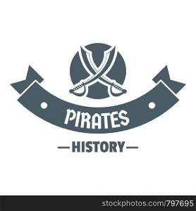 Pirate saber logo. Simple illustration of pirate saber vector logo for web. Pirate saber logo, simple gray style