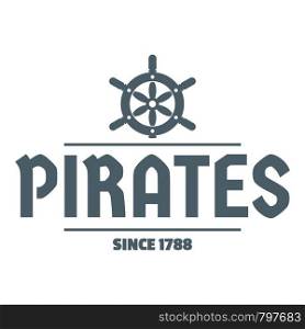 Pirate ship logo. Simple illustration of pirate ship vector logo for web. Pirate ship logo, simple gray style
