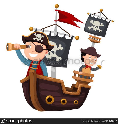 Pirate ship vector illustration — Stockphotos.com