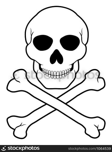 pirate skull and crossbones vector illustration isolated on white background