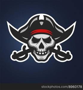 Pirate skull and crossed swords vector image