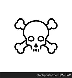 Pirate skull icon vector logo design template flat style illustration
