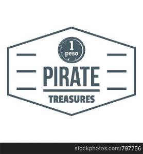 Pirate treasures logo. Simple illustration of pirate treasures vector logo for web. Pirate treasures logo, simple gray style