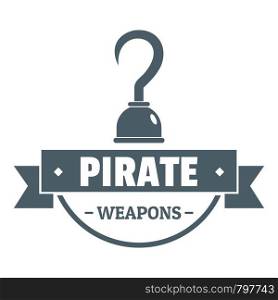 Pirate weapon logo. Simple illustration of pirate weapon vector logo for web. Pirate weapon logo, simple gray style