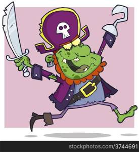 Pirate Zombie Cartoon Character