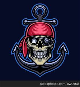 Pirates head esport mascot logo