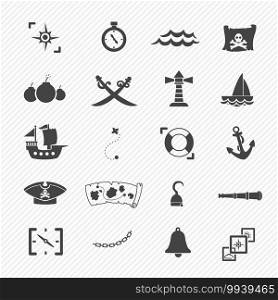 Pirates icons isolated on background