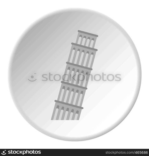 Pisa tower icon in flat circle isolated on white background vector illustration for web. Pisa tower icon circle