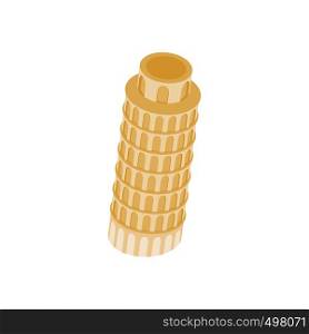 Pisa Tower icon in isometric 3d style on a white background. Pisa Tower icon in isometric 3d style