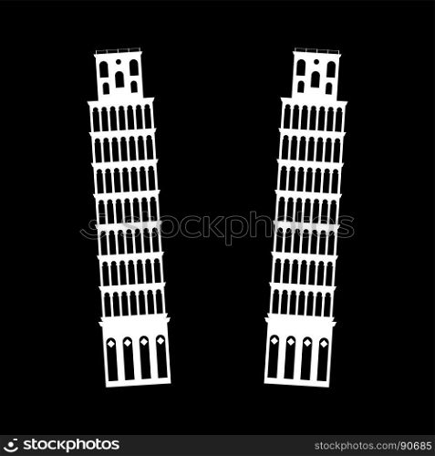Pisa tower it is white icon .. Pisa tower it is white icon . Flat style .