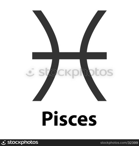 Pisces, fish zodiac sign. Vector Illustration, icon