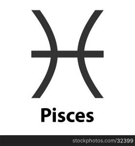 Pisces, fish zodiac sign. Vector Illustration, icon