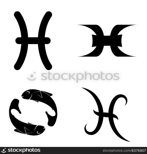 pisces zodiac icon symbol vector illustration design