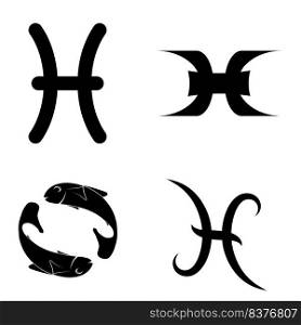 pisces zodiac icon symbol vector illustration design