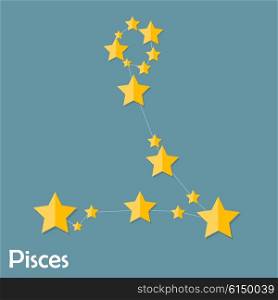 Pisces Zodiac Sign of the Beautiful Bright Stars Vector Illustration EPS10. Pisces Zodiac Sign of the Beautiful Bright Stars Vector Illustra