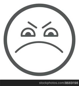 Pissed emoji. Angry face expression. Hate icon isolated on white background. Annoyed emoji. Angry face expression. Hate icon