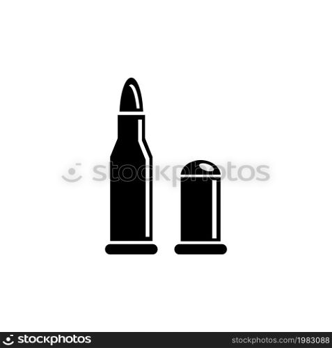Pistol and Rifle Bullets, Gun Ammunition. Flat Vector Icon illustration. Simple black symbol on white background. Gun and Rifle Bullets, Ammunition sign design template for web and mobile UI element. Pistol and Rifle Bullets, Gun Ammunition. Flat Vector Icon illustration. Simple black symbol on white background. Gun and Rifle Bullets, Ammunition sign design template for web and mobile UI element.