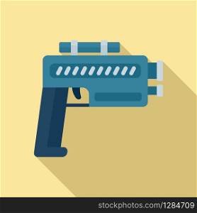 Pistol blaster icon. Flat illustration of pistol blaster vector icon for web design. Pistol blaster icon, flat style