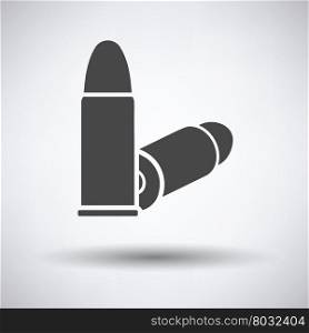 Pistol bullets icon on gray background, round shadow. Vector illustration.