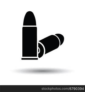 Pistol bullets icon. White background with shadow design. Vector illustration.