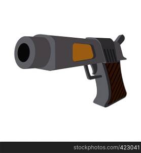 Pistol cartoon icon isolated on white background. Pistol cartoon icon