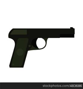 Pistol flat icon isolated on white background. Pistol flat icon