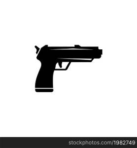 Pistol Gun. Flat Vector Icon. Simple black symbol on white background. Pistol Gun Flat Vector Icon