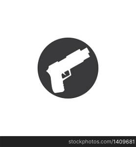 Pistol, gun, handgun, icon vector flat design