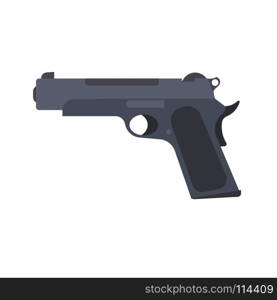 Pistol gun vector revolver isolated handgun illustration weapon white. Military war firearm black icon old