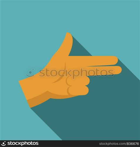 Pistol hand sign icon. Flat illustration of pistol hand sign vector icon for web design. Pistol hand sign icon, flat style